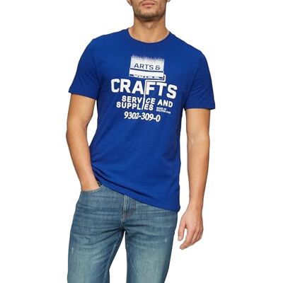 s.Oliver Bomulls-t-shirt med tryck fram och flamgarnstruktur, Havsblå, XL s.Oliver Bomulls-t-shirt med tryck fram och flamgarnstruktur, Havsblå, XL