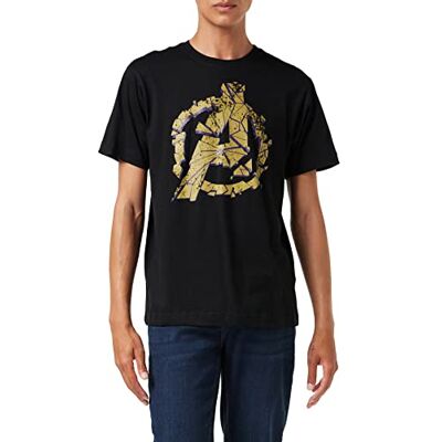 Marvel Avengers Cracked T-shirt för män, Svart (svart blk), S Marvel Avengers Cracked T-shirt för män, Svart (svart blk), S