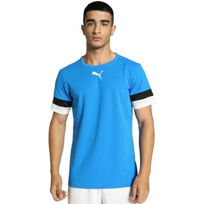 PUMA Men's Shirt teamRISE Jersey, Electric Blue Lemonade- Black- White, XXL PUMA Men's Shirt teamRISE Jersey, Electric Blue Lemonade- Black- White, XXL