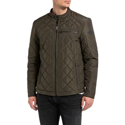 Replay Bikerjacka för män, 935 dark olive, M Replay Bikerjacka för män, 935 dark olive, M