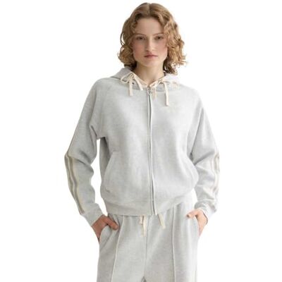 Scotch & Soda Zip Through Interlock huvtröja, Ljusgrå melange U051, S Scotch & Soda Zip Through Interlock huvtröja, Ljusgrå melange U051, S