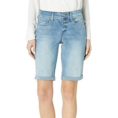 NYDJ kvinnors Briella Roll manschett Jean Lång Slimmande Denim Shorts, Biscayne, 46 NYDJ kvinnors Briella Roll manschett Jean Lång Slimmande Denim Shorts, Biscayne, 46