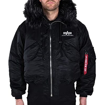 Alpha Industries 45P Bomberjacka med huva för män Black/Black Alpha Industries 45P Bomberjacka med huva för män Black/Black