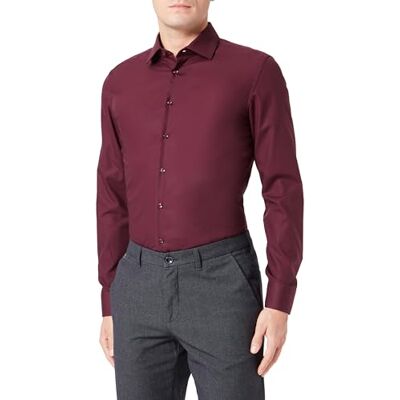 Seidensticker Business skjorta för män, strykfri skjorta med mycket smalt snitt – X-Slim Fit – långärmad – Kent-krage, Bordeaux (49), 36 SE Seidensticker Business skjorta för män, strykfri skjorta med mycket smalt snitt – X-Slim Fit – långärmad – Kent-krage, Bordeaux (49), 36 SE