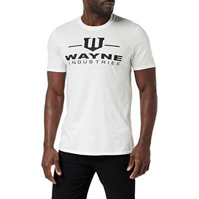 DC Comics Män Wayne Logo T-shirt, Vit, X-Large DC Comics Män Wayne Logo T-shirt, Vit, X-Large