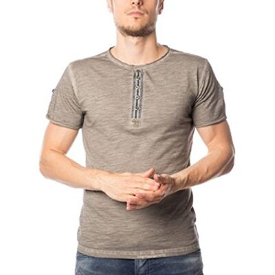 KEY LARGO Herr Arena Button T-shirt, Silver (1107), XL KEY LARGO Herr Arena Button T-shirt, Silver (1107), XL
