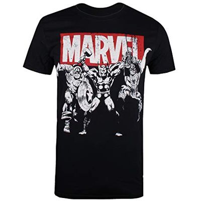 Marvel Trio Heroes T-shirt för män, Svart (svart blk), XL Marvel Trio Heroes T-shirt för män, Svart (svart blk), XL