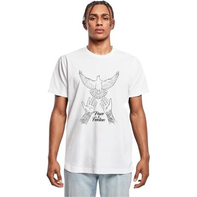 herr Peace & Freedom Tee XS White, Vit, XS herr Peace & Freedom Tee XS White, Vit, XS
