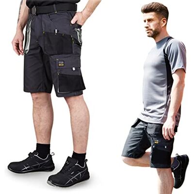 REIS FORECO-TS Shorts Men's Shorts Summer Work Shorts Work Trousers Work Shorts, M.6 Pockets, Men's Shorts Men's Summer Shorts, Color: Grey-Black-Light Grey, Size 3XL REIS FORECO-TS Shorts Men's Shorts Summer Work Shorts Work Trousers Work Shorts, M.6 Pockets, Men's Shorts Men's Summer Shorts, Color: Grey-Black-Light Grey, Size 3XL