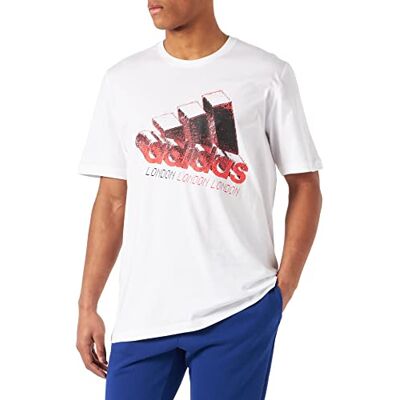 adidas Herr London-logotyp 1 t-shirt, vit, S adidas Herr London-logotyp 1 t-shirt, vit, S