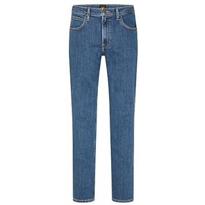 Lee herr Jeans Brooklyn Rak, Bla (Mid Stonewash), 44W / 32L Lee herr Jeans Brooklyn Rak, Bla (Mid Stonewash), 44W / 32L