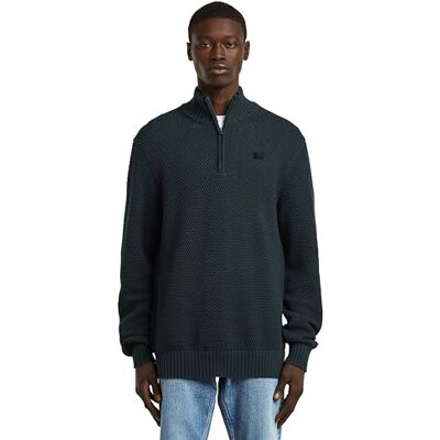 G-STAR Honey Comb Structure Skipper Knit, Blå (Dk Patriot Blue D27107-d631-7160), L G-STAR Honey Comb Structure Skipper Knit, Blå (Dk Patriot Blue D27107-d631-7160), L