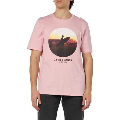 JACK & JONES JJCELLOX Tee SS Crew Neck, Rosa nektar, S JACK & JONES JJCELLOX Tee SS Crew Neck, Rosa nektar, S