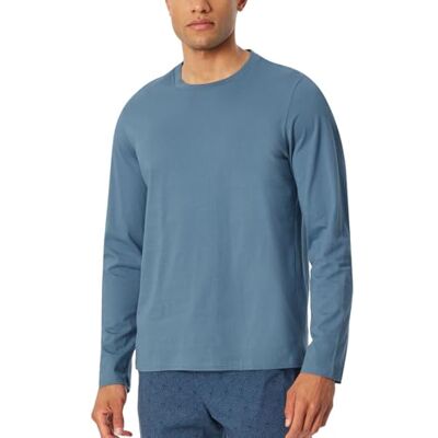 Schiesser Långärmad sovskjorta för män, rund hals mix + relax pyjamastopp, atlantisk blå_182180, 48, Atlantisk blå_182180, 48 SE Schiesser Långärmad sovskjorta för män, rund hals mix + relax pyjamastopp, atlantisk blå_182180, 48, Atlantisk blå_182180, 48 SE