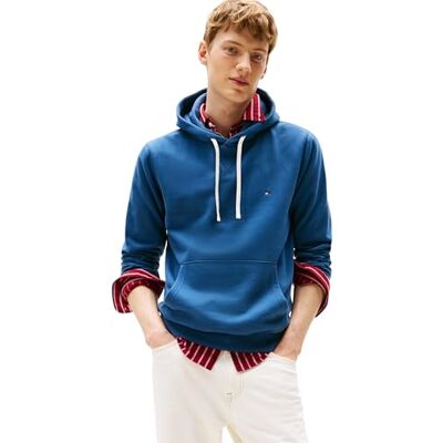 Tommy Hilfiger herr ESS SEASONAL FLEECE HOODY MW0MW3997 pullover huvtröja, blå, 3XL, Blå (Egeiska havet), 3XL stor Tommy Hilfiger herr ESS SEASONAL FLEECE HOODY MW0MW3997 pullover huvtröja, blå, 3XL, Blå (Egeiska havet), 3XL stor