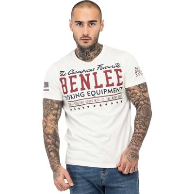 BENLEE T-shirt för män, smal passform, mästare, Vit, 3XL BENLEE T-shirt för män, smal passform, mästare, Vit, 3XL