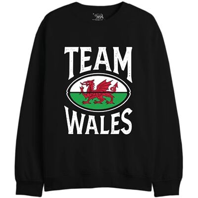 REPUBLIC OF CALIFORNIA "Team Wales" UXREPCZSW051 Sweatshirt herr, svart, storlek S, svart, S REPUBLIC OF CALIFORNIA "Team Wales" UXREPCZSW051 Sweatshirt herr, svart, storlek S, svart, S