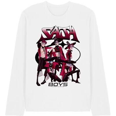 KPop Demon Hunters unisex kpop demonjägare saja pojkar demongrupp unisex långärmad t-shirt, vit t-shirt, Vitt, M KPop Demon Hunters unisex kpop demonjägare saja pojkar demongrupp unisex långärmad t-shirt, vit t-shirt, Vitt, M