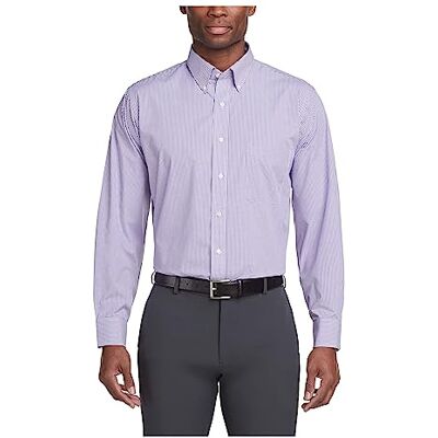 Van Heusen mäns normal passform Gingham button-down krage klänning skjorta, AMETIST, L Van Heusen mäns normal passform Gingham button-down krage klänning skjorta, AMETIST, L