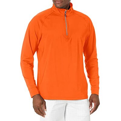 Cutter & Buck Herr långärmad adapter Eco Knit Quarter Zip tröja skjorta, Orange, L Cutter & Buck Herr långärmad adapter Eco Knit Quarter Zip tröja skjorta, Orange, L