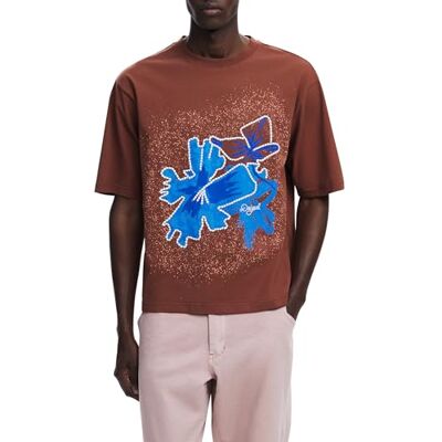 Desigual TS_Nacho T-shirt för män, Brun, XL Desigual TS_Nacho T-shirt för män, Brun, XL