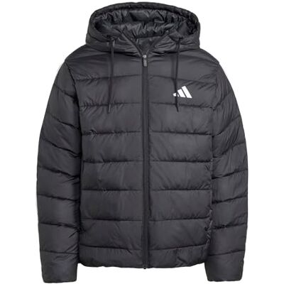 adidas herr Essentials Climawarm 3 Stripes Synthetic Down Hooded Coat, black, XXL adidas herr Essentials Climawarm 3 Stripes Synthetic Down Hooded Coat, black, XXL