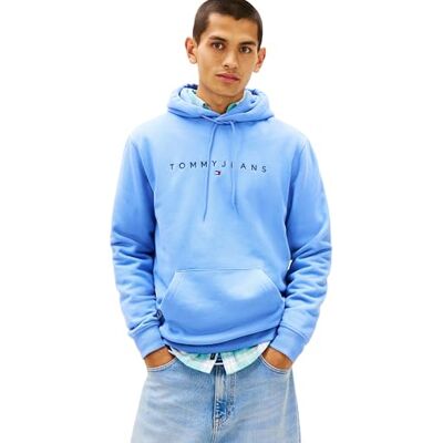 Tommy Jeans herr TJM REG LINEAR LOGO HOODIE EXT DM0DM20746 pullover huvtröja, blå (ljus horisont blå), XS, Blå (ljus horisont blå), XS Tommy Jeans herr TJM REG LINEAR LOGO HOODIE EXT DM0DM20746 pullover huvtröja, blå (ljus horisont blå), XS, Blå (ljus horisont blå), XS