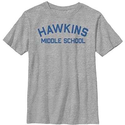 Stranger Things pojkar Hawkins Mid School kortärmad T-shirt, Grå ljung, M Stranger Things pojkar Hawkins Mid School kortärmad T-shirt, Grå ljung, M