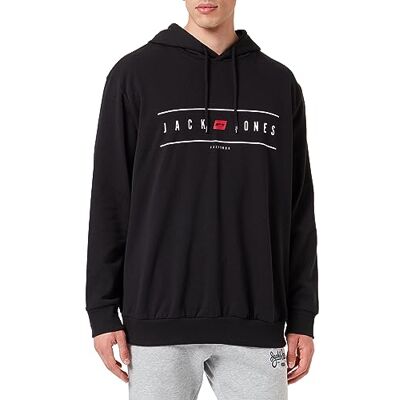 JACK & JONES Jjelliot Logo Sweat Hood Pls Hoodie, svart, 5XL/Stor JACK & JONES Jjelliot Logo Sweat Hood Pls Hoodie, svart, 5XL/Stor