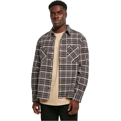 Urban Classics Man Hemd Boxy Kane Check Shirt, Grey/Black, S Urban Classics Man Hemd Boxy Kane Check Shirt, Grey/Black, S