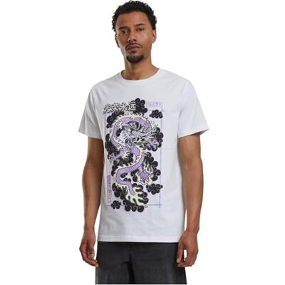 herr-t-shirt, Glory Dragon Tee med tryck, t-shirt för män, grafisk t-shirt, streetwear, Vit, S herr-t-shirt, Glory Dragon Tee med tryck, t-shirt för män, grafisk t-shirt, streetwear, Vit, S