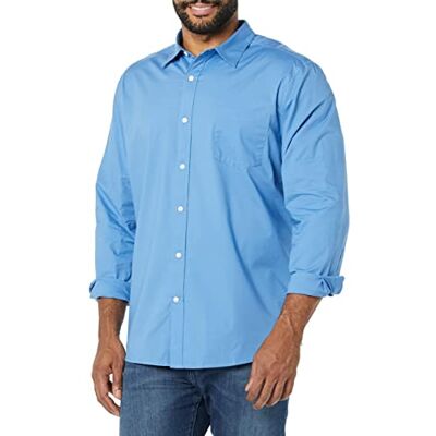 Amazon Essentials långärmad stretchpoplin-skjorta för män, ljusblå, XX-Large Amazon Essentials långärmad stretchpoplin-skjorta för män, ljusblå, XX-Large