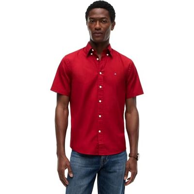 Tommy Hilfiger Herr Flex Poplin Solid S/S Skjorta Mw0Mw37584, RÖD, L Tommy Hilfiger Herr Flex Poplin Solid S/S Skjorta Mw0Mw37584, RÖD, L