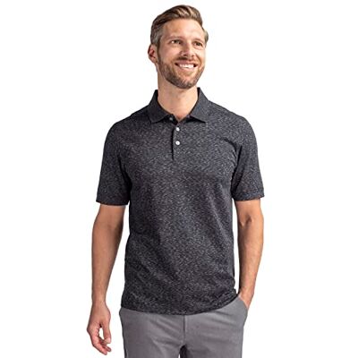 Cutter & Buck Fördel Polo Space Dye skjorta för män, Mörksvart, L Cutter & Buck Fördel Polo Space Dye skjorta för män, Mörksvart, L