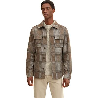 TOM TAILOR Herr Overshirt jacka 1032499, 30475 Brown Check, S TOM TAILOR Herr Overshirt jacka 1032499, 30475 Brown Check, S
