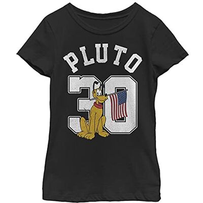 Disney -karaktärer Pluto Collegiate flickors solid crew t-shirt, Schwarz, XS Disney -karaktärer Pluto Collegiate flickors solid crew t-shirt, Schwarz, XS