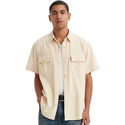 Levi's Ss Relaxed Fit Western skjorta för män, newman ecru, XL Levi's Ss Relaxed Fit Western skjorta för män, newman ecru, XL