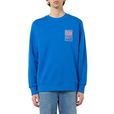 GANT GRAPHIC C-NECK, Lapis blå, M GANT GRAPHIC C-NECK, Lapis blå, M