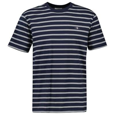 GANT Striped SS T-shirt, Kvällsblå, 3XL GANT Striped SS T-shirt, Kvällsblå, 3XL