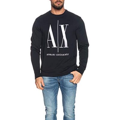 Giorgio Armani Icon Sweat Sweatshirt för män, blå, M Giorgio Armani Icon Sweat Sweatshirt för män, blå, M