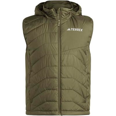 adidas Mezczyzni Terrex Multi CLIMAWARM Insulated Hooded Vest, olive strata, XL adidas Mezczyzni Terrex Multi CLIMAWARM Insulated Hooded Vest, olive strata, XL