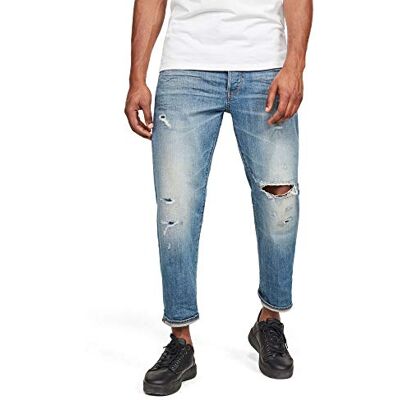 G-STAR RAW Herr 5650 3D Relaxed Tapered Fit Jeans, Blå (bärs i revade blå blekta B767-b190), 31W x 36L G-STAR RAW Herr 5650 3D Relaxed Tapered Fit Jeans, Blå (bärs i revade blå blekta B767-b190), 31W x 36L