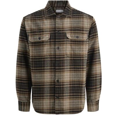 JACK & JONES Jjcarter Check Overshirt Ls, Munkar rock, L JACK & JONES Jjcarter Check Overshirt Ls, Munkar rock, L