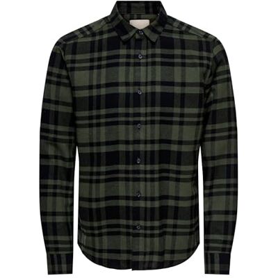 Only & Sons Onsgudmund Ls Checked Shirt Noos, Skogsnatt, S Only & Sons Onsgudmund Ls Checked Shirt Noos, Skogsnatt, S