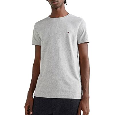 Tommy Hilfiger herr S/S-T-shirts Core Stretch Slim C-neck T-shirt, Ljusgrå ljung, M Tommy Hilfiger herr S/S-T-shirts Core Stretch Slim C-neck T-shirt, Ljusgrå ljung, M