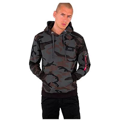 Alpha Industries Hoody med ryggtryck Camo Hooded Sweat för män Black Camo Alpha Industries Hoody med ryggtryck Camo Hooded Sweat för män Black Camo