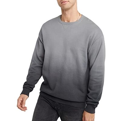 Hanes Original Crewneck, pullover fleecetröja, plagg färgad, Ny järnväg ombre, S Hanes Original Crewneck, pullover fleecetröja, plagg färgad, Ny järnväg ombre, S