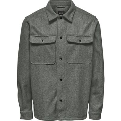 Only & Sons herrskjorta ONSASH skjorta, Castor Gray, S Only & Sons herrskjorta ONSASH skjorta, Castor Gray, S