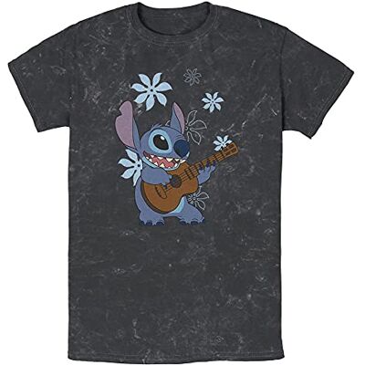 Disney Herr stitch Flowers T-shirt, svart, L Disney Herr stitch Flowers T-shirt, svart, L