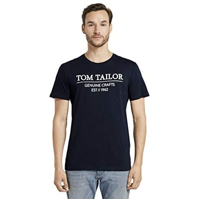 TOM TAILOR herr T-shirt med logoptryck 1021229, 10668 Sky Captain Blue, 3XL TOM TAILOR herr T-shirt med logoptryck 1021229, 10668 Sky Captain Blue, 3XL